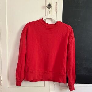 Everlane Track Oversized Crew in Red